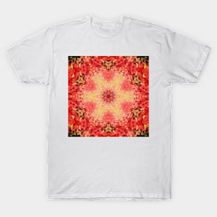 Digital Mandala Yellow, Pink, and Red T-Shirt